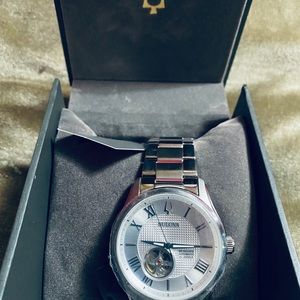 Bulova Silver Skeleton Dial Men's Automatic Watch